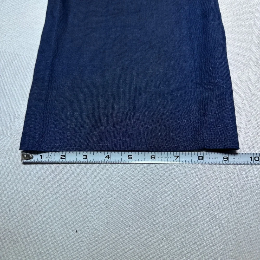 Polo Ralph Lauren Dress Pants 38x27 100% Linen Relaxed Straight Navy Chino Pants